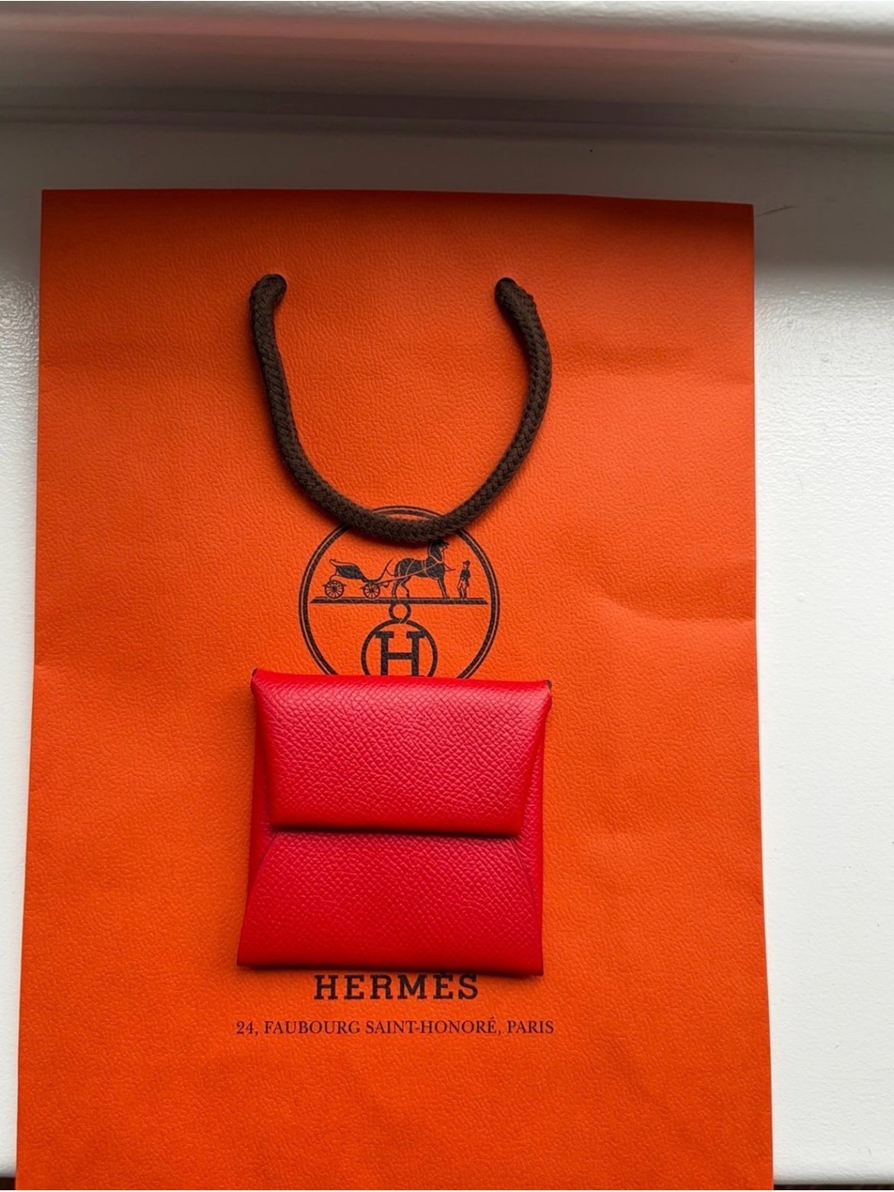 Hermès Red BASTIA CHANGE PURSE